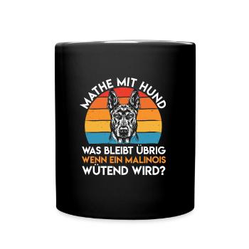 Belgischer Schäferhund MATHE MIT HUND Lustiges - Tasse einfarbig - Schwarz - Vorne