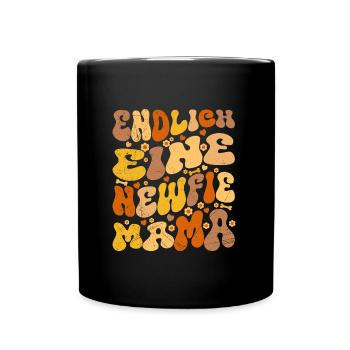 Neufundländer ENDLICH EINE NEWFIE MAMA Hippie - Tasse einfarbig - Schwarz - Vorne