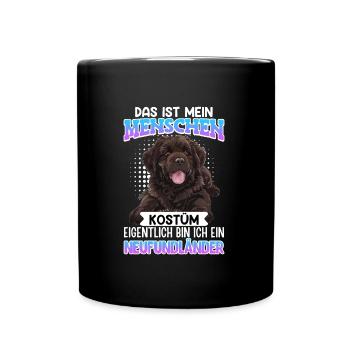 Neufundländer DAS IST MEIN MENSCHEN KOSTÜM Lustig - Tasse einfarbig - Schwarz - Vorne