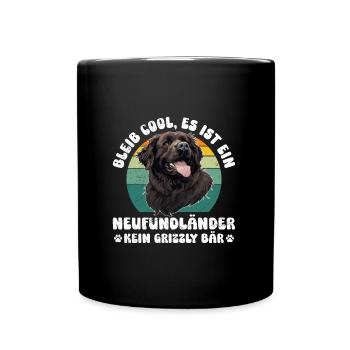 Newfie BLEIB COOL NEUFUNDLÄNDER KEIN GRIZZLY - Tasse einfarbig - Schwarz - Vorne
