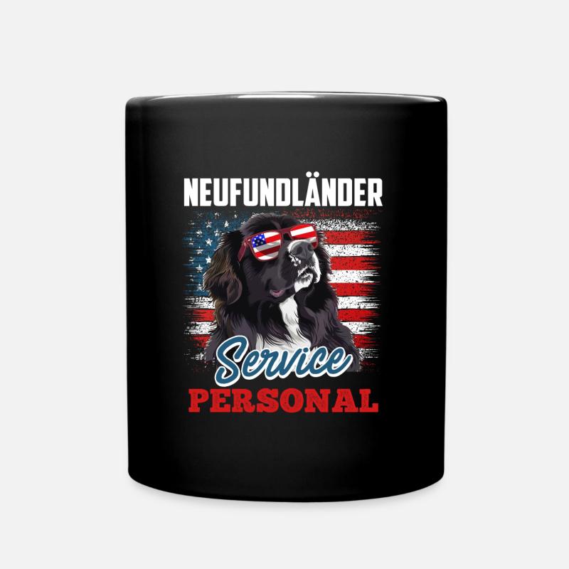 NEUFUNDLÄNDER SERVICE PERSONAL Lustiges Newfie - Tasse einfarbig - Schwarz