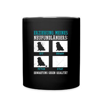 Hundetraining ERZIEHUNG MEINES NEUFUNDLÄNDERS - Tasse einfarbig - Schwarz - Vorne