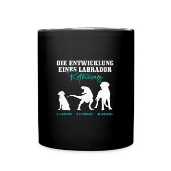 Labrador Hund DIE ENTWICKLUNG EINES LABRADORS - Tasse einfarbig - Schwarz - Vorne