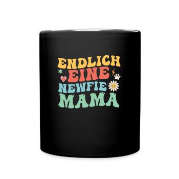Neufundländer Hunde ENDLICH EINE NEWFIE MAMA - Tasse einfarbig - Schwarz - Vorne