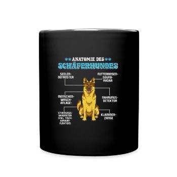 Deutscher Schäferhund ANATOMIE DES SCHÄFERHUNDES - Tasse einfarbig - Schwarz - Vorne
