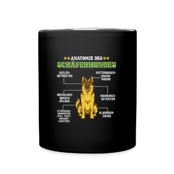 Deutscher Schäferhund ANATOMIE DES SCHÄFERHUNDES - Tasse einfarbig - Schwarz - Vorne