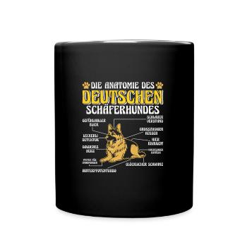 ANATOMIE DES DEUTSCHEN SCHÄFERHUNDES Lustiges - Tasse einfarbig - Schwarz - Vorne