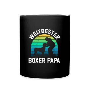 Deutscher Boxer WELTBESTER BOXER PAPA Boxer Fan - Tasse einfarbig - Schwarz - Vorne