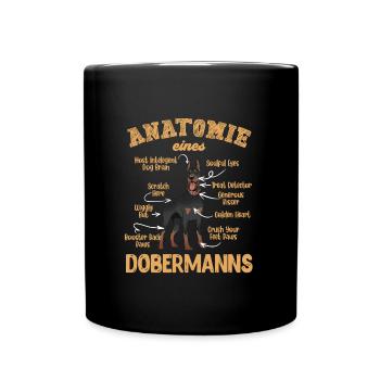 Doberman Besitzer ANATOMY OF A DOBERMAN Lustiges - Tasse einfarbig - Schwarz - Vorne