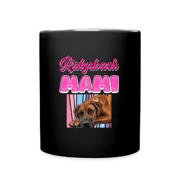 Rhodesian Ridgeback MAMI Ridbacks Hundemama - Tasse einfarbig - Schwarz - Vorne
