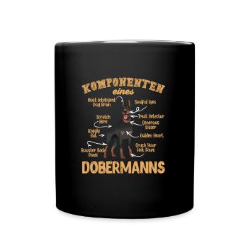 Dobermänner KOMPONENTEN EINES DOBERMANNS Lustig - Tasse einfarbig - Schwarz - Vorne
