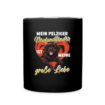 Neufundländer MEIN PELZIGER NEUFUNDLÄNDER LIEBE - Tasse einfarbig - Schwarz - Vorne