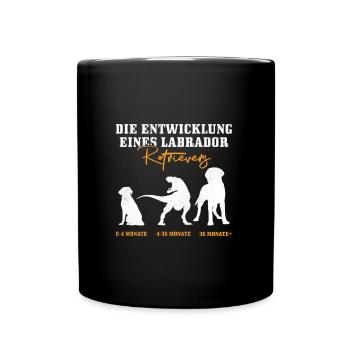 Labrador Hund DIE ENTWICKLUNG EINES LABRADORS - Tasse einfarbig - Schwarz - Vorne