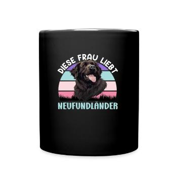 Newfie DIESE FRAU LIEBT NEUFUNDLÄNDER Besitzerin - Tasse einfarbig - Schwarz - Vorne