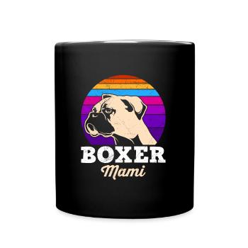 Deutscher Boxer Hundebesitzerin BOXER MAMI - Tasse einfarbig - Schwarz - Vorne