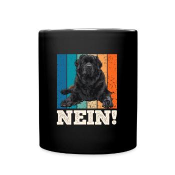Neufundländer Hundebesitzer NEIN! Newfie Fan - Tasse einfarbig - Schwarz - Vorne