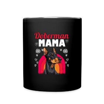 DOBERMAN MAMA Dobermänner Besitzerin Dobie - Tasse einfarbig - Schwarz - Vorne