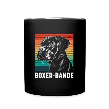 Deutscher Boxer Hundepapa BOXER-BANDE Lustiges - Tasse einfarbig - Schwarz - Vorne