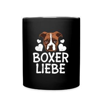 Deutscher Boxer Hund BOXER LOVE Hundebesitzerin - Tasse einfarbig - Schwarz - Vorne