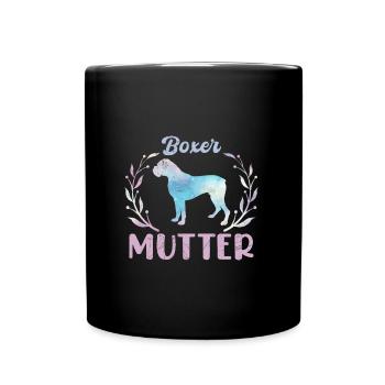 BOXER MUTTER Deutscher Boxer Hundebesitzerin - Tasse einfarbig - Schwarz - Vorne