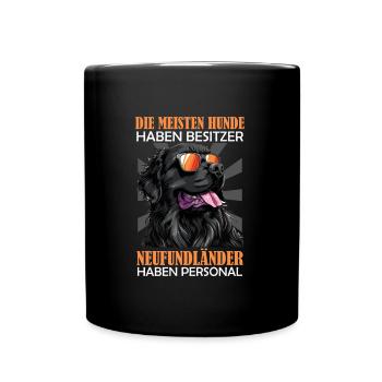 Newfie DIE MEISTEN HUNDE HABEN BESITZER - Tasse einfarbig - Schwarz - Vorne