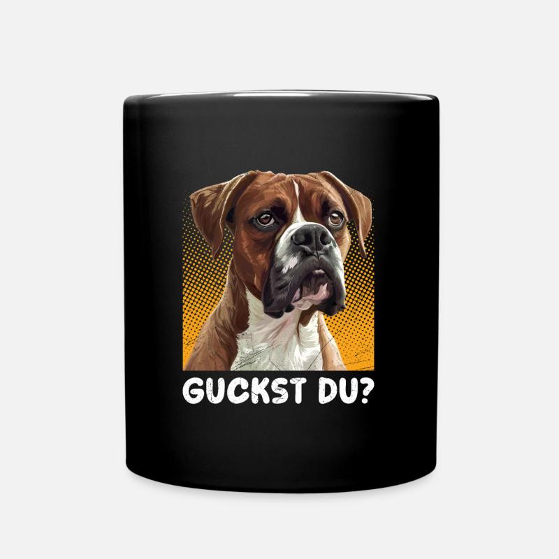 Deutscher Boxer GUCKST DU? Hundebesitzer Boxer - Tasse einfarbig - Schwarz
