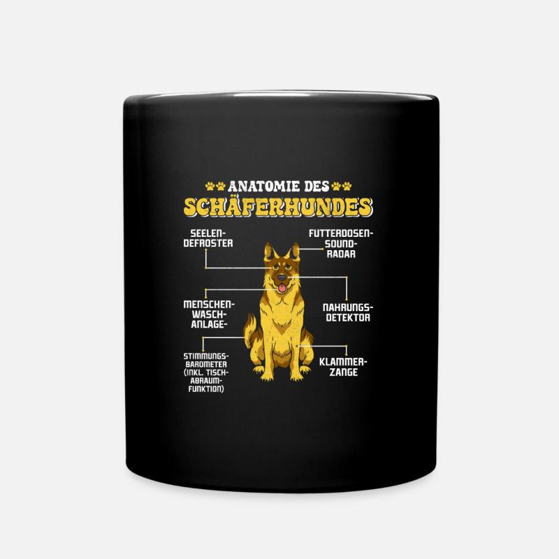 Deutscher Schäferhund ANATOMIE DES SCHÄFERHUNDES - Tasse einfarbig - Schwarz