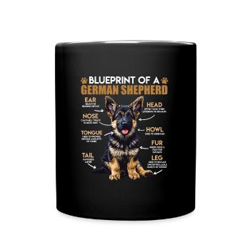 German Shepherd BLUEPRINT OF A GERMAN SHEPHERD Funny - Full Colour Mug - black - Front