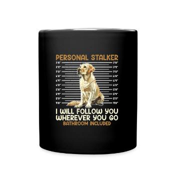 Labrador amant personnel harceleur labrador - Mug uni - noir - Devant