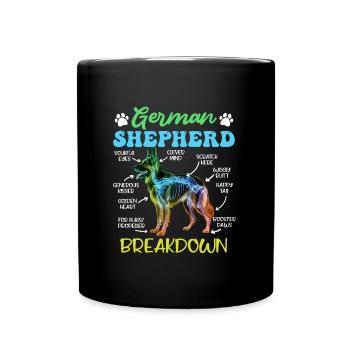 German Shepherd BREAKDOWN Funny German Shepherd - Full Colour Mug - black - Front