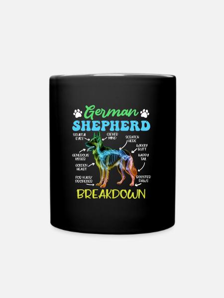 German Shepherd BREAKDOWN Lustiges Schäferhund - Tasse einfarbig - Schwarz