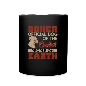 BOXER OFFICIAL DOG OF THE COOLEST PEOPLE ON EARTH - Full Colour Mug - black - Front