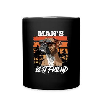 Boxer allemand BEST FRIEND Chien Papa Boxer - Mug uni - noir - Devant