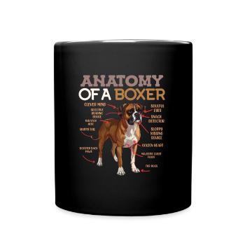 Chien Boxer Allemand ANATOMIE D’UN BOXER - Mug uni - noir - Devant