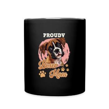 Deutscher Boxer STOLZE BOXER MAMA Boxer Besitzerin - Tasse einfarbig - Schwarz - Vorne