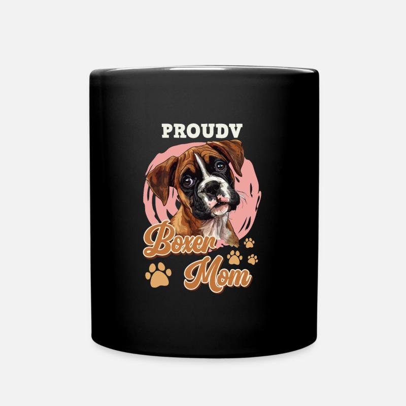 Deutscher Boxer STOLZE BOXER MAMA Boxer Besitzerin - Tasse einfarbig - Schwarz