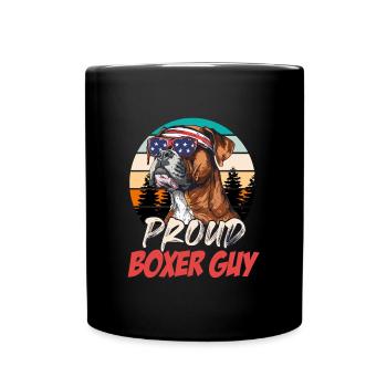 Deutscher Boxer PROUD BOXER GUY Cooles Boxer - Tasse einfarbig - Schwarz - Vorne