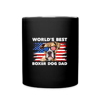 Deutscher Boxer WELTBESTER BOXER PAPA Boxer Fan - Tasse einfarbig - Schwarz - Vorne