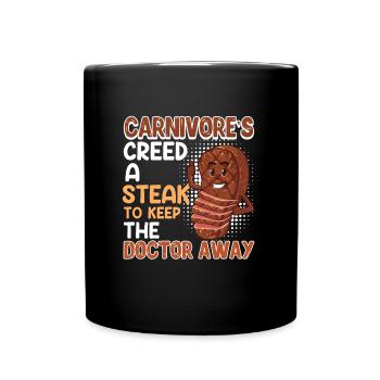 Amateur de viande CARNIVORE’S CREED A STEAK - Mug uni - noir - Devant