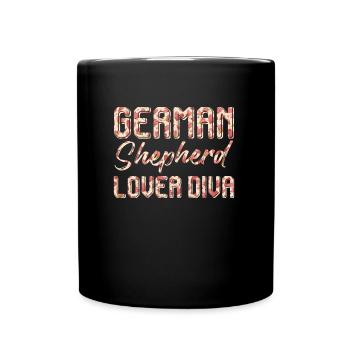 GERMAN SHEPHERD LOVER DIVA German Shepherd Owner - Full Colour Mug - black - Front