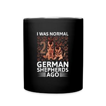 German Shepherd Owner Was Normal 2 German Shepherds - Full Colour Mug - black - Front