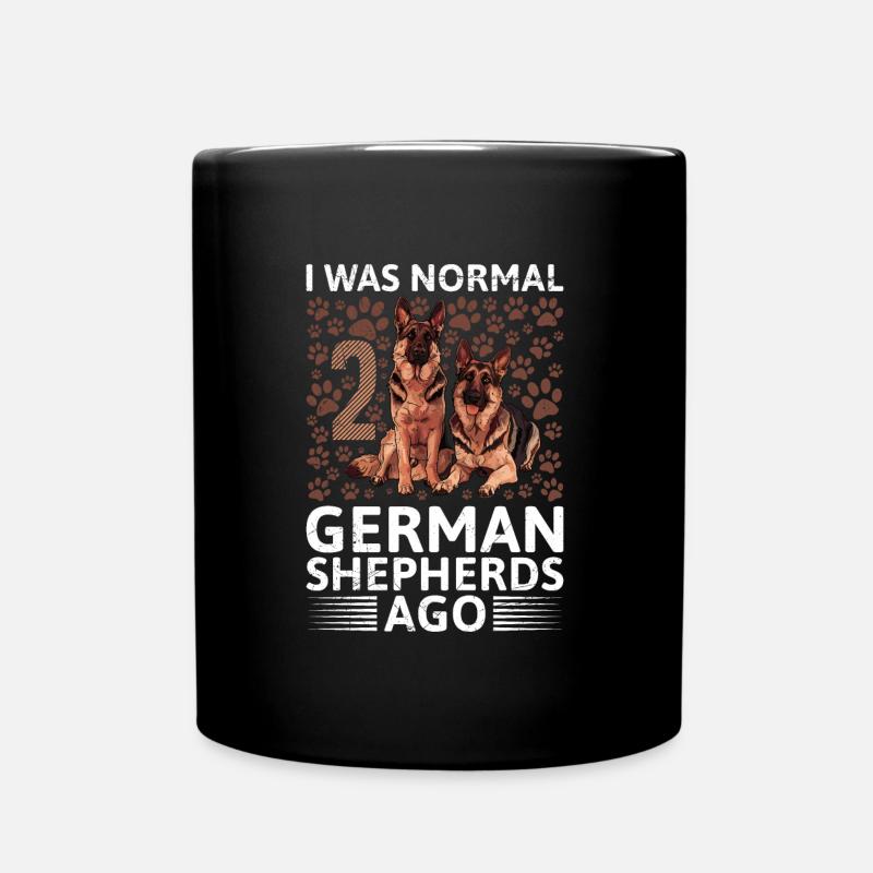 German Shepherd Owner Was Normal 2 German Shepherds - Full Colour Mug - black