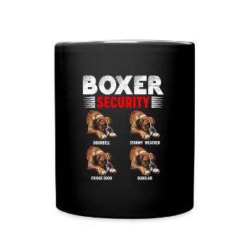BOXER SECURITY Lustiges Hundebesitzer Deutscher - Tasse einfarbig - Schwarz - Vorne