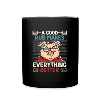 Grillmeister A GOOD RUB MAKES EVERYTHING BETTER - Full Colour Mug - black - Front