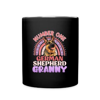 Deutscher Schäferhund NUMBER ONE SHEPHERD GRANNY - Tasse einfarbig - Schwarz - Vorne