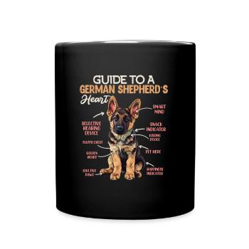 Berger allemand GUIDE DU CŒUR D’UN BERGER ALLEMAND - Mug uni - noir - Devant