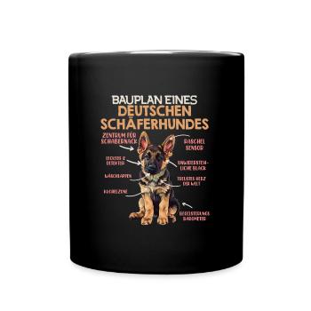 German Shepherd BLUEPRINT OF A GERMAN SHEPHERD Funny - Full Colour Mug - black - Front