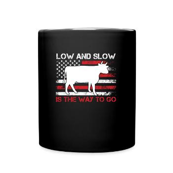 MEAT LOVERS LOW AND SLOW THE WAY TO GO - Full Colour Mug - black - Front