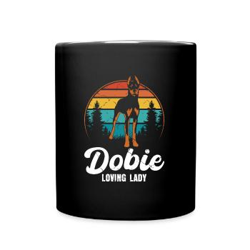 DOBIE LOVING LADY Doberman Cool Propriétaire Femmes - Mug uni - noir - Devant