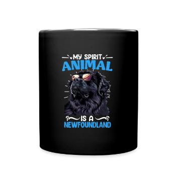 Newfie owner MY SPIRIT ANIMAL IS A NEWFOUNDLAND - Full Colour Mug - black - Front